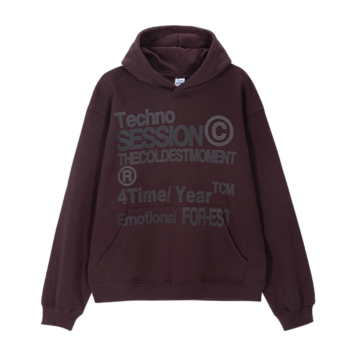 TCM techno hoodie (dark wine)