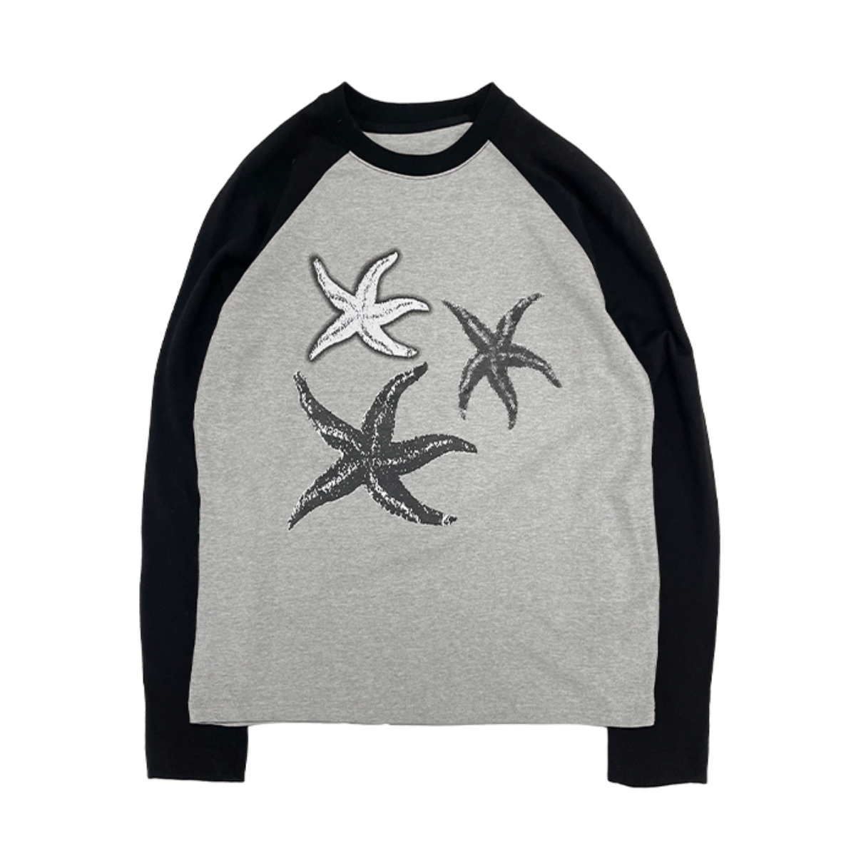 TCM starfish raglan long sleeve (grey/black)