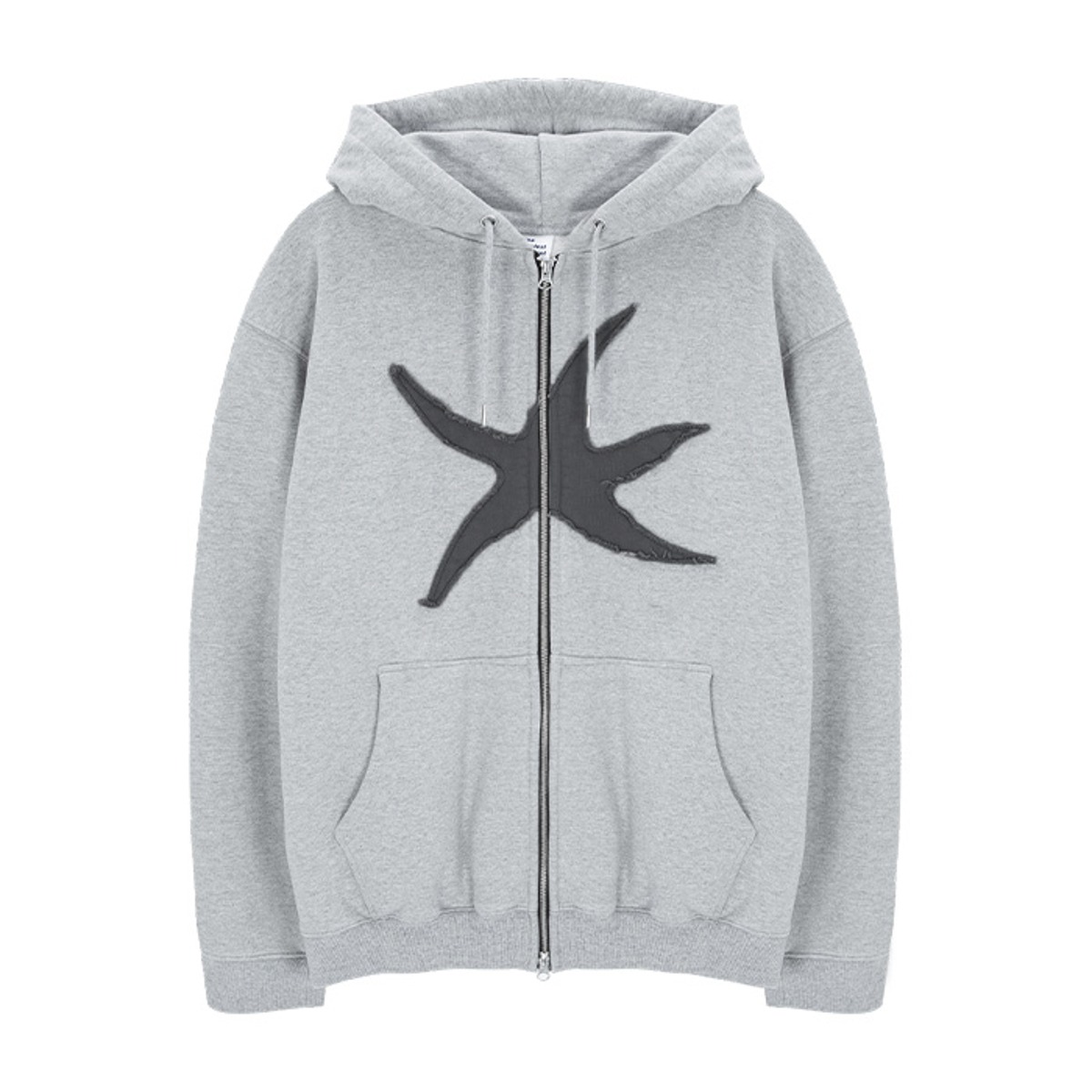 TCM starfish hooded zip-up (grey)