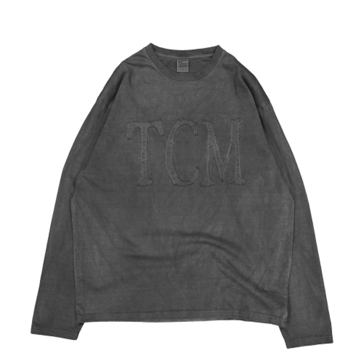 TCM logo washed long sleeve (charcoal)