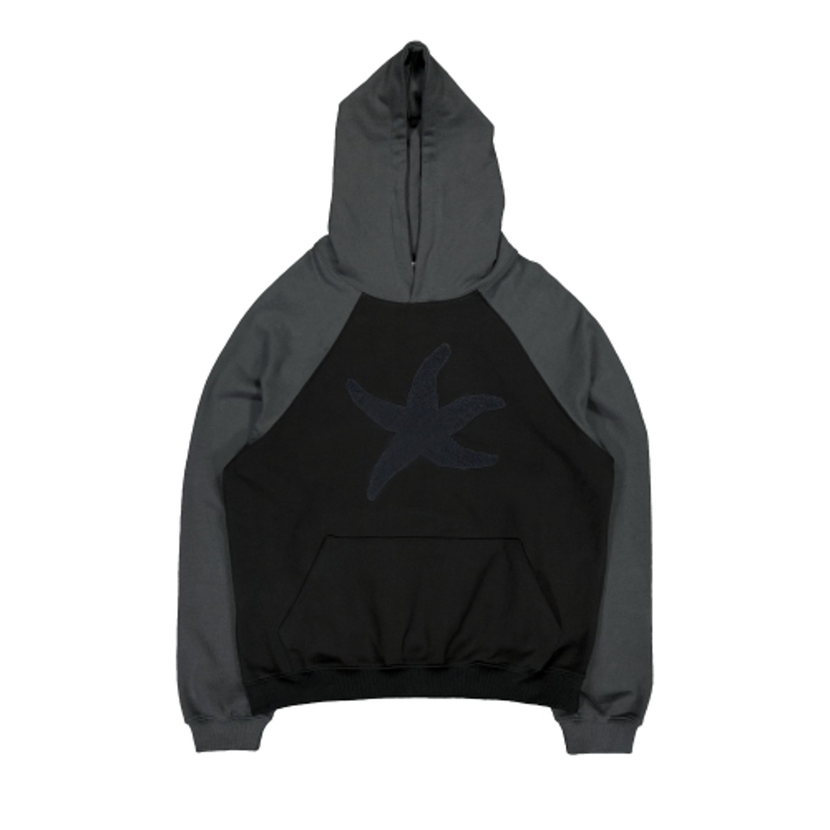 TCM starfish raglan hoodie (black/charcoal)